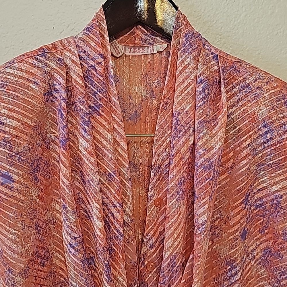 VINTAGE TESS MADE IN HONG KONG PINK PURPLE BLUE RED SOFT TOP SIZE 10 - Picture 2 of 8